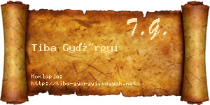 Tiba Györgyi névjegykártya